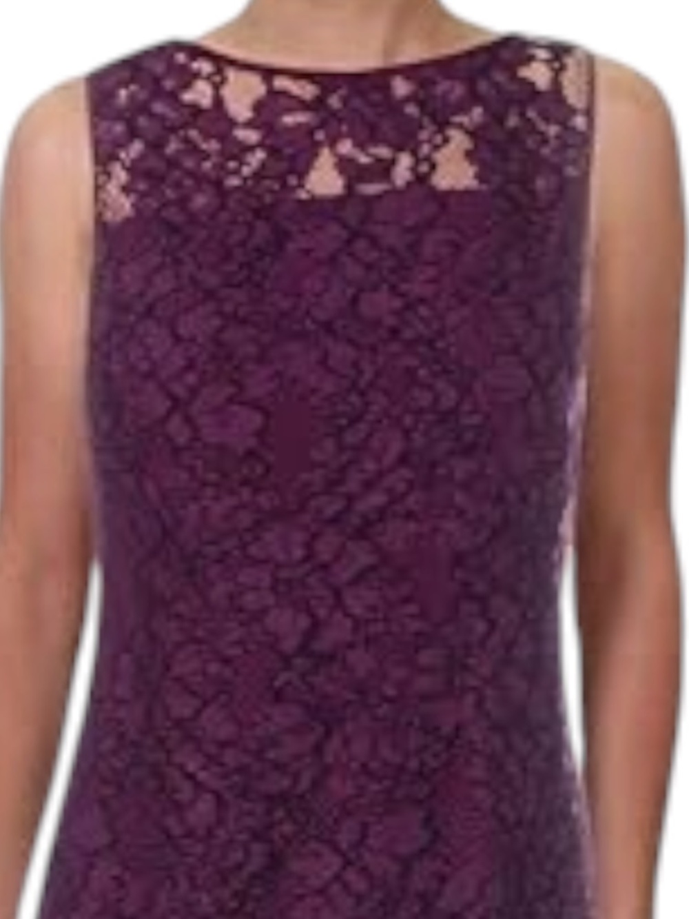 Lauren Ralph Lauren Melia Floral Lace Sheath Dress - Plum Purple Size 0P - Picture 3 of 11